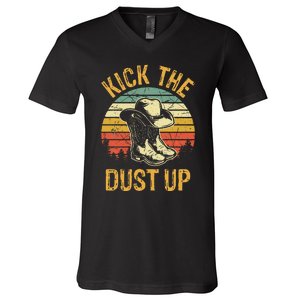 Cowboy Boots Hat Kick The Dust Up Western Country Music V-Neck T-Shirt