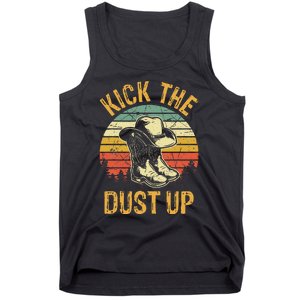 Cowboy Boots Hat Kick The Dust Up Western Country Music Tank Top