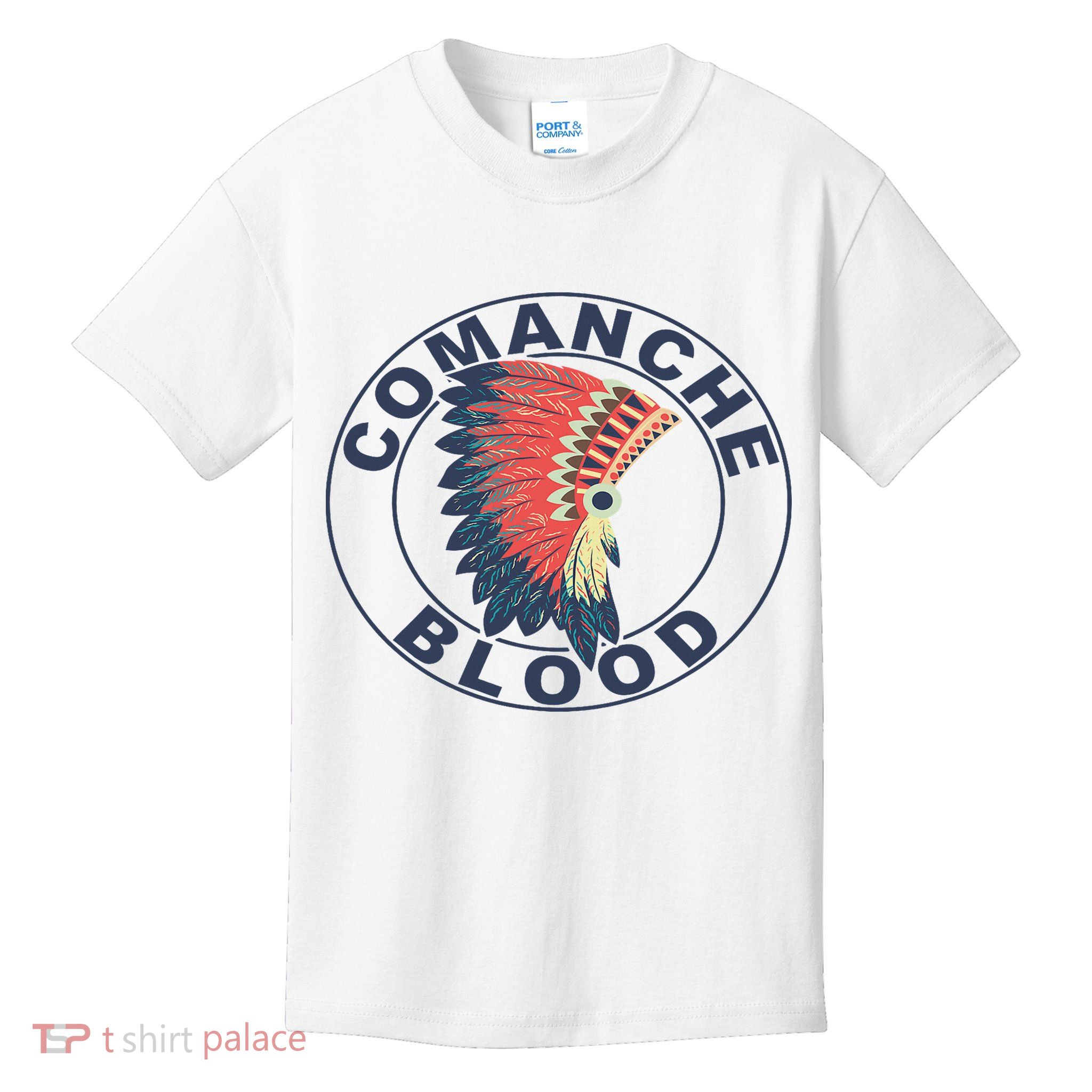 Comanche Blood Headdress Native American Comanche Tribe Kids T-Shirt