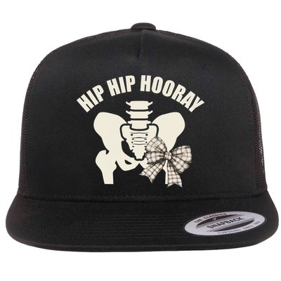 Coquette Bow Hip Hip Hooray Hip Replacement Physical Flat Bill Trucker Hat