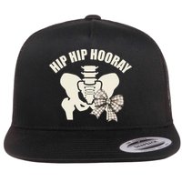 Coquette Bow Hip Hip Hooray Hip Replacement Physical Flat Bill Trucker Hat