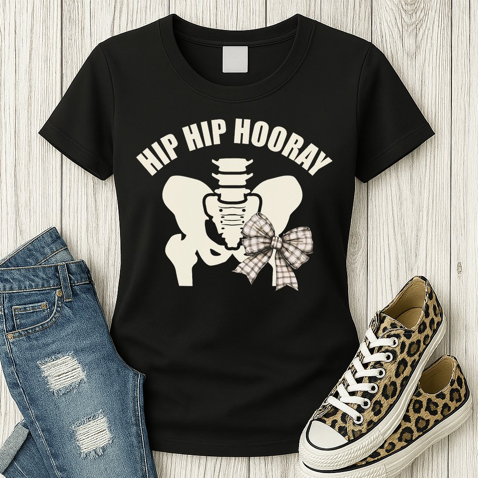 Coquette Bow Hip Hip Hooray Hip Replacement Physical Womens T-Shirt