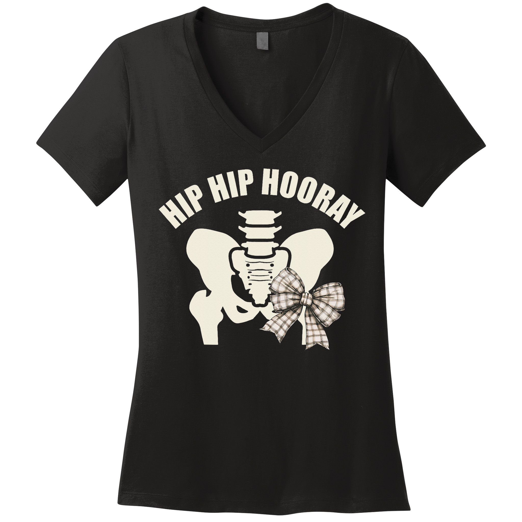 Coquette Bow Hip Hip Hooray Hip Replacement Physical Women's V-Neck T-Shirt