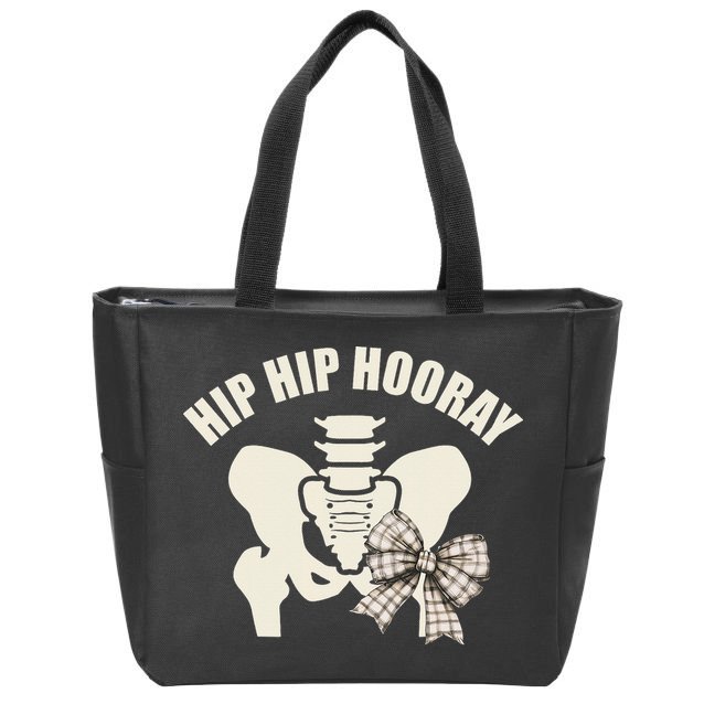 Coquette Bow Hip Hip Hooray Hip Replacement Physical Zip Tote Bag