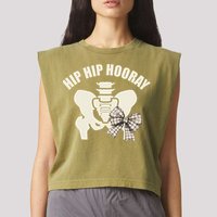 Coquette Bow Hip Hip Hooray Hip Replacement Physical Garment-Dyed Women's Muscle Tee