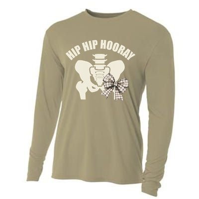 Coquette Bow Hip Hip Hooray Hip Replacement Physical Cooling Performance Long Sleeve Crew