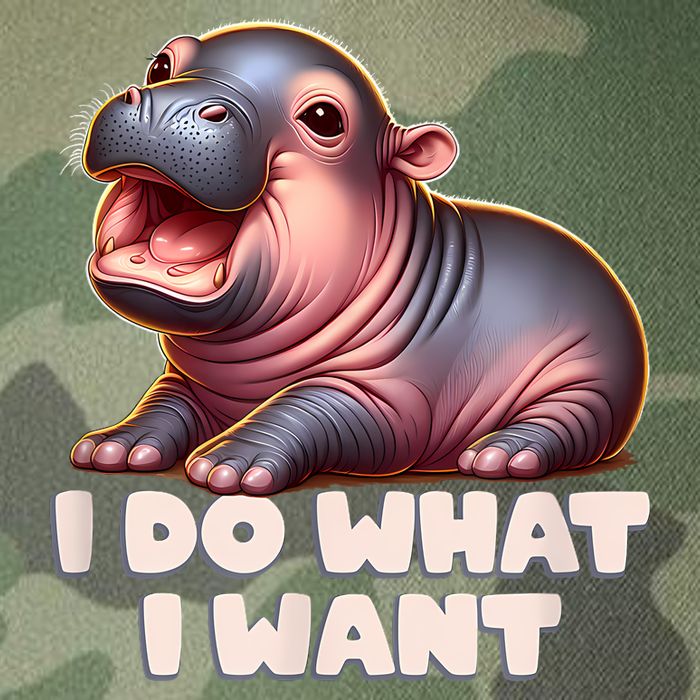 Cute Baby Hippo Moo Deng I Do What I Want Legacy Tie Dye Trucker Hat