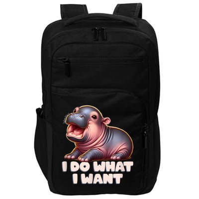 Cute Baby Hippo Moo Deng I Do What I Want Impact Tech Backpack