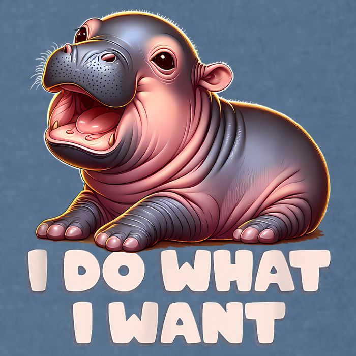 Cute Baby Hippo Moo Deng I Do What I Want Garment-Dyed Sweatshirt