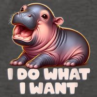 Cute Baby Hippo Moo Deng I Do What I Want Vector Backpack