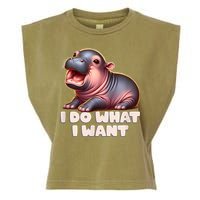 Cute Baby Hippo Moo Deng I Do What I Want Garment-Dyed Women's Muscle Tee