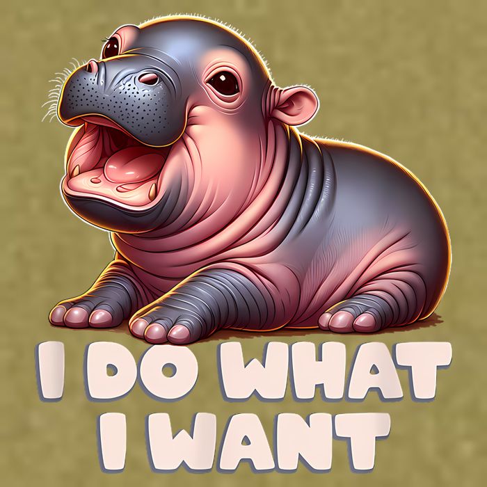 Cute Baby Hippo Moo Deng I Do What I Want Garment-Dyed Women's Muscle Tee