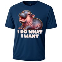Cute Baby Hippo Moo Deng I Do What I Want Performance Shirt