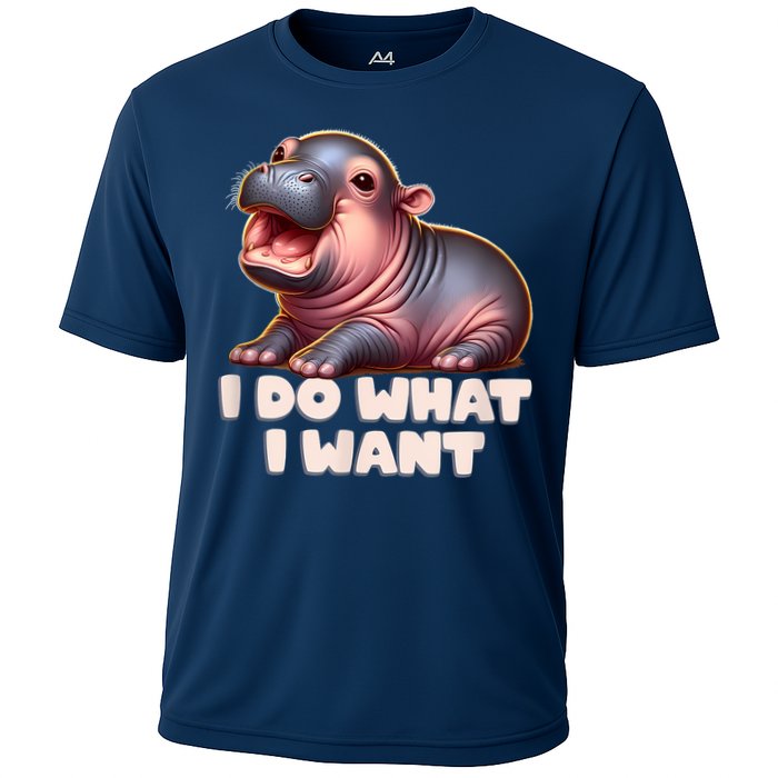 Cute Baby Hippo Moo Deng I Do What I Want Performance Shirt