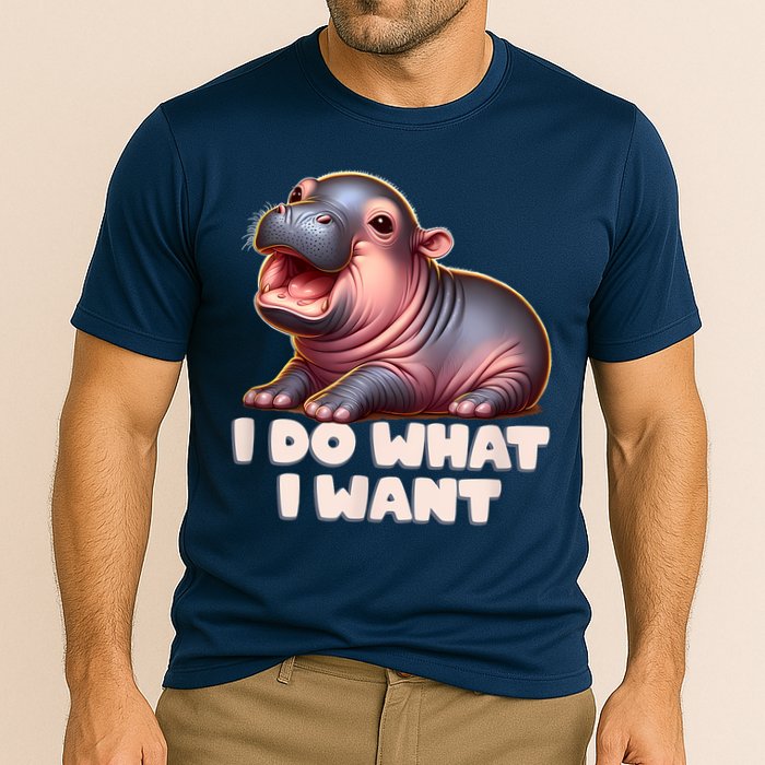 Cute Baby Hippo Moo Deng I Do What I Want Performance Shirt