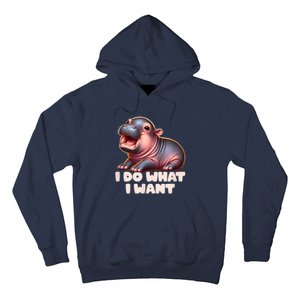 Cute Baby Hippo Moo Deng I Do What I Want Hoodie