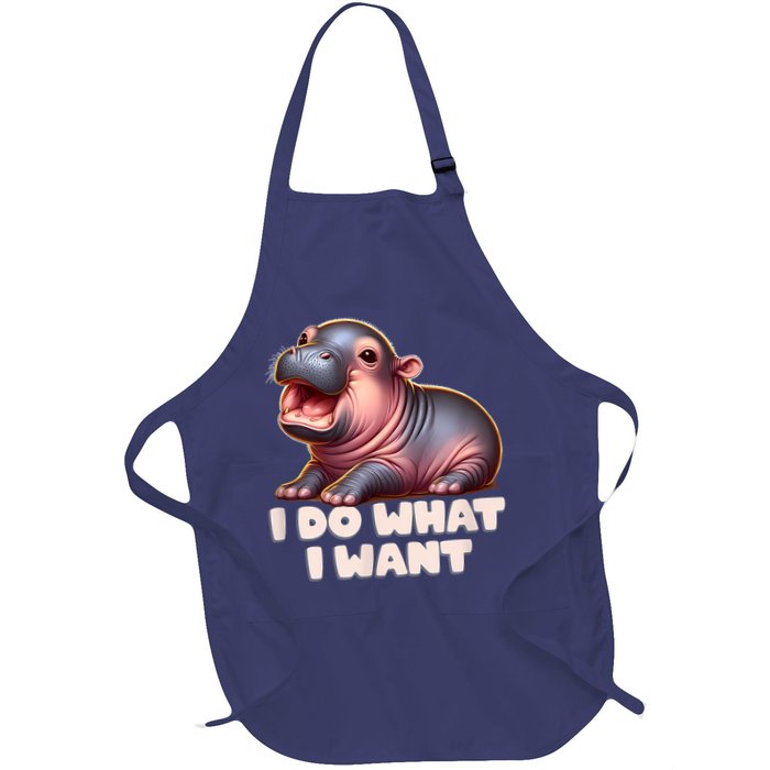 Cute Baby Hippo Moo Deng I Do What I Want Apron