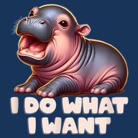 Cute Baby Hippo Moo Deng I Do What I Want Drawstring Bag