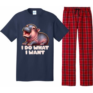 Cute Baby Hippo Moo Deng I Do What I Want Pajama Set