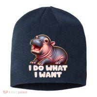 Cute Baby Hippo Moo Deng I Do What I Want Sustainable Beanie