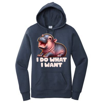 Cute Baby Hippo Moo Deng I Do What I Want Women's Pullover Hoodie