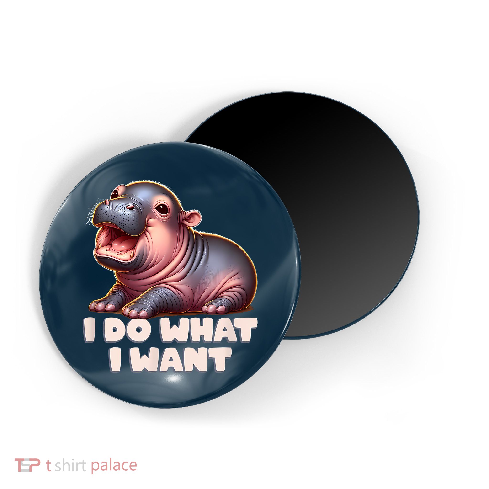 Cute Baby Hippo Moo Deng I Do What I Want Magnet