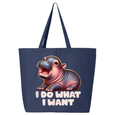 Cute Baby Hippo Moo Deng I Do What I Want 25L Jumbo Tote