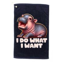Cute Baby Hippo Moo Deng I Do What I Want Golf Towel