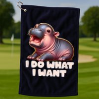 Cute Baby Hippo Moo Deng I Do What I Want Golf Towel
