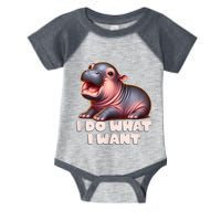 Cute Baby Hippo Moo Deng I Do What I Want Infant Baby Jersey Bodysuit