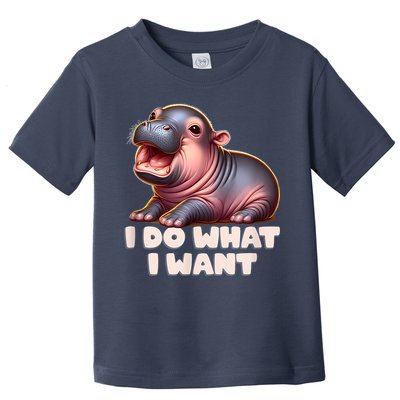 Cute Baby Hippo Moo Deng I Do What I Want Toddler T-Shirt