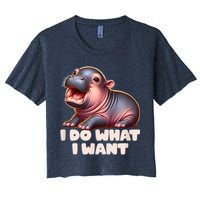 Cute Baby Hippo Moo Deng I Do What I Want Crop Top
