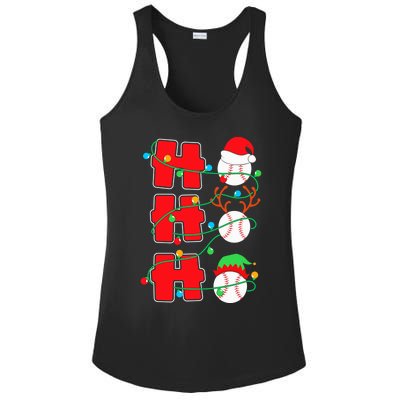 Christmas Baseball Ho Ho Ho Funny Xmas Sports Meaningful Gift Ladies PosiCharge Competitor Racerback Tank