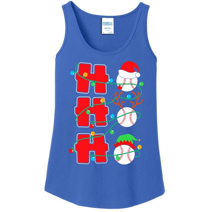 Christmas Baseball Ho Ho Ho Funny Xmas Sports Meaningful Gift Ladies Essential Tank