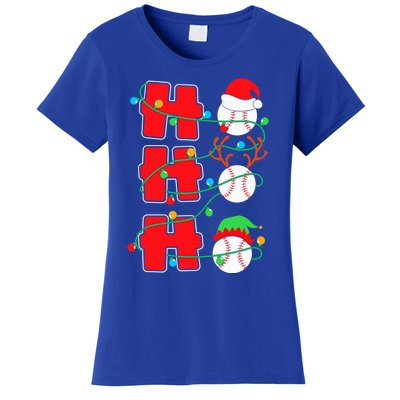 Christmas Baseball Ho Ho Ho Funny Xmas Sports Meaningful Gift Women's T-Shirt