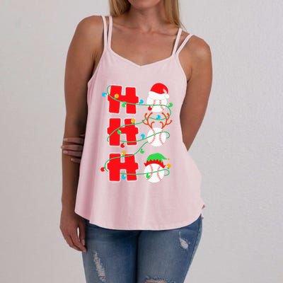 Christmas Baseball Ho Ho Ho Funny Xmas Sports Meaningful Gift Women's Strappy Tank