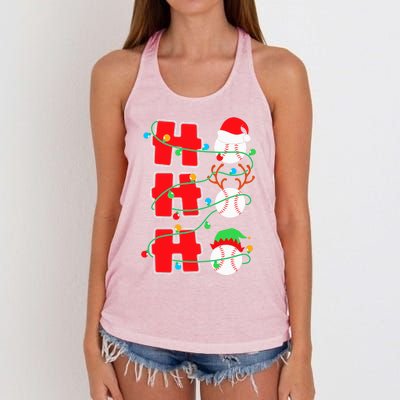 Christmas Baseball Ho Ho Ho Funny Xmas Sports Meaningful Gift Women's Knotted Racerback Tank