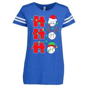 Christmas Baseball Ho Ho Ho Funny Xmas Sports Meaningful Gift Enza Ladies Jersey Football T-Shirt