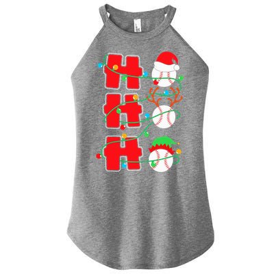 Christmas Baseball Ho Ho Ho Funny Xmas Sports Meaningful Gift Women’s Perfect Tri Rocker Tank