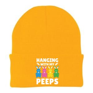 Cute Bunnies Hanging With My Peeps Cool Gift Knit Cap Winter Beanie