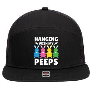 Cute Bunnies Hanging With My Peeps Cool Gift 7 Panel Mesh Trucker Snapback Hat