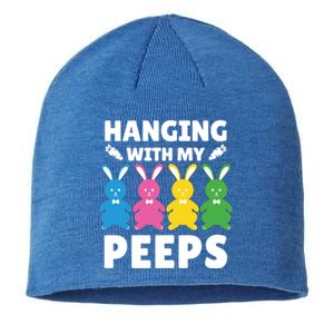 Cute Bunnies Hanging With My Peeps Cool Gift Sustainable Beanie