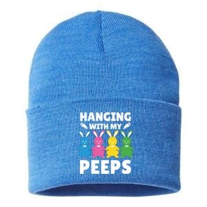 Cute Bunnies Hanging With My Peeps Cool Gift Sustainable Knit Beanie