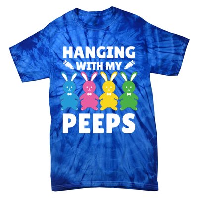 Cute Bunnies Hanging With My Peeps Cool Gift Tie-Dye T-Shirt