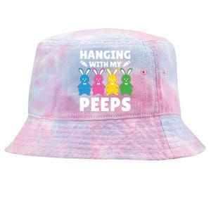 Cute Bunnies Hanging With My Peeps Cool Gift Tie-Dyed Bucket Hat