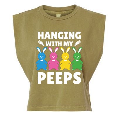 Cute Bunnies Hanging With My Peeps Cool Gift Garment-Dyed Women's Muscle Tee