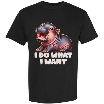 Cute Baby Hippo Moo Deng I Do What I Want Garment-Dyed Heavyweight T-Shirt