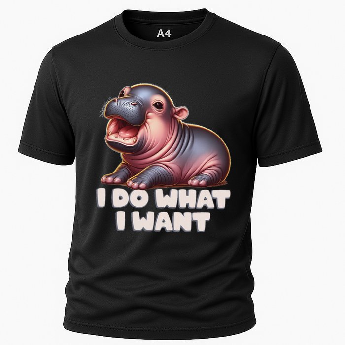 Cute Baby Hippo Moo Deng I Do What I Want Performance Shirt