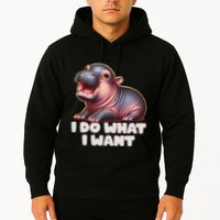 Cute Baby Hippo Moo Deng I Do What I Want Hoodie