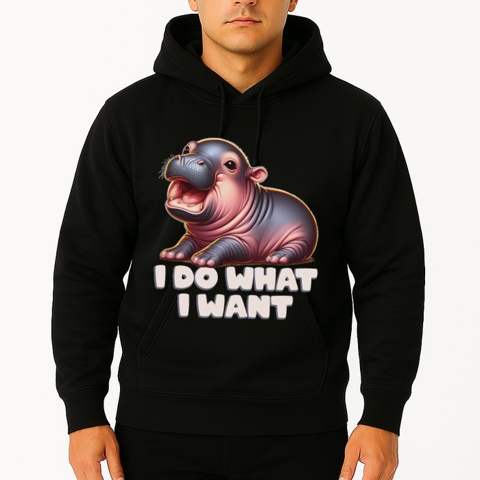 Cute Baby Hippo Moo Deng I Do What I Want Hoodie